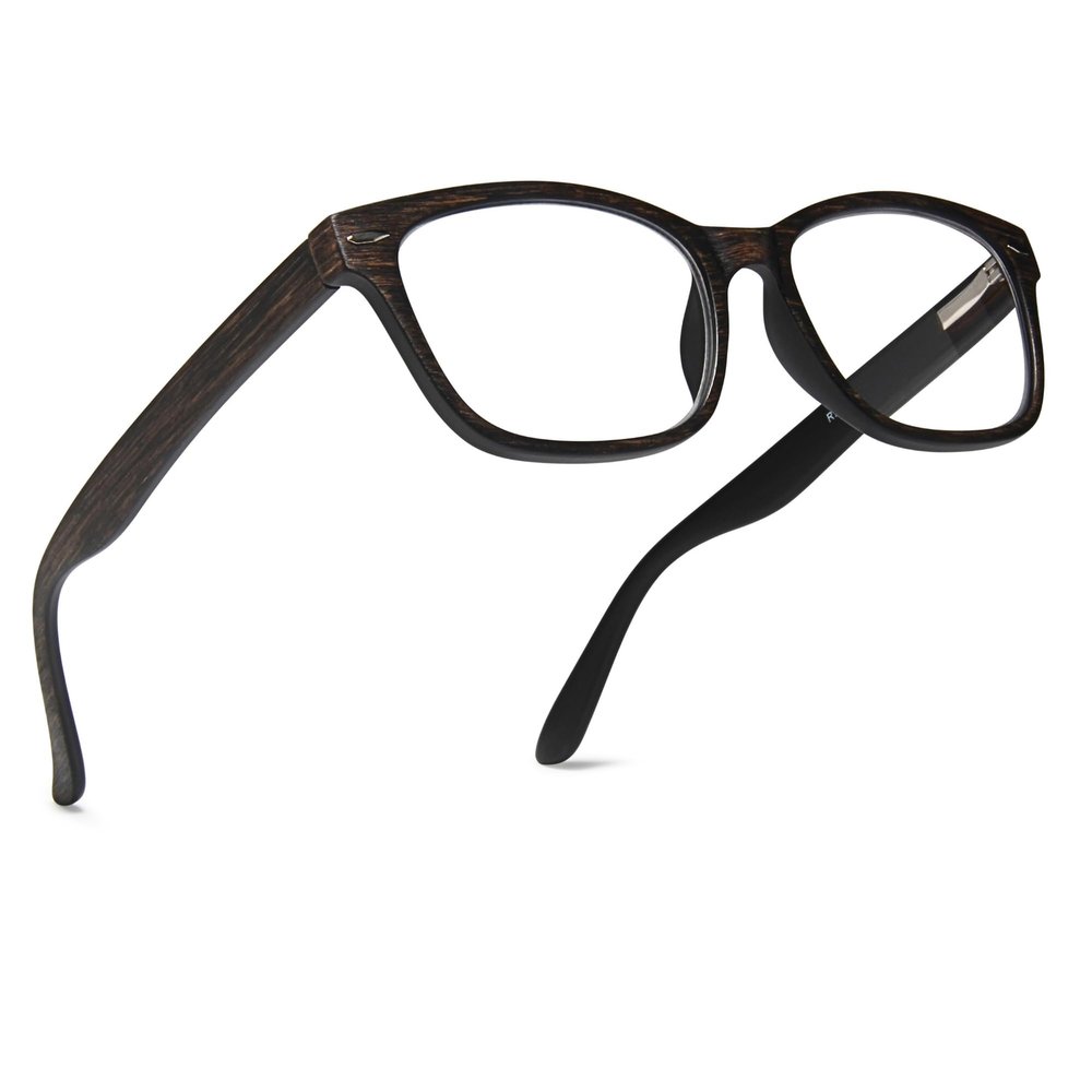 2SeeLife Wood Tone TR-90 Reading Glasses for Men  Medium-Wide Fit, Durable & Sturdy Frame, Spring Hinges, Premium Readers, Brown, +3.00