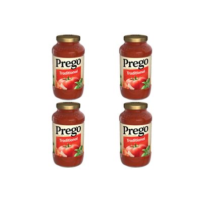 Prego Traditional Pasta Sauce, 24 Oz Jar (Pack of 4)