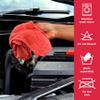 Ocean Cotton Red Shop Towels - Pack of 200 Durable Quality Cleaning Cloths - Reusable Highly Absorbent 15x15 - Use for Shop, Home, Auto & Garage view 4