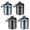 4 Pack Mini Pills Case Small Pill Holder Keychain for Purse - Portable Travel Pill Container Keychain, Waterproof Metal Daily Medicine Organizer Box for Office Outdoor Camping (Black & Grey) view 1