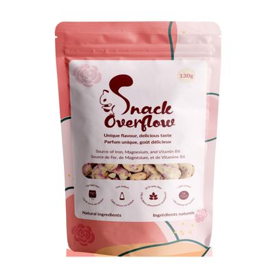 Rose Petal Cashews, 4.5 oz/130 Grams - Crunchy Cashews Flavoured with Rose Petals, Flavoured Nuts, Indian Snack, Desi Snack