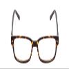 Calabria Ernest 4910 Rectangular Reading Glasses +0.00 Gloss Amber Brown Tortoise Havana/Gold Accents Men Women view 2