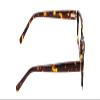 Calabria Ernest 4910 Rectangular Reading Glasses +0.00 Gloss Amber Brown Tortoise Havana/Gold Accents Men Women view 3