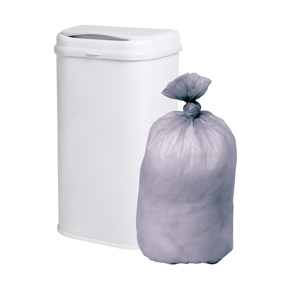Ubbi Adult Diaper Pail Plastic Bags, 13-Gallon Capacity, Unscented, Durable, Perforated Edges, 75 Count