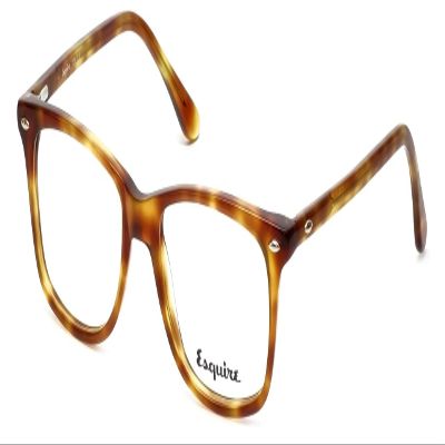 Calabria Esq 1508 Square Blue Light Blocking Reading Glasses +4.00 Light Tortoise Havana Brown Men Women