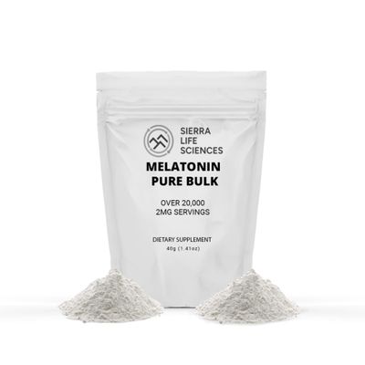 SIERRA LIFE SCIENCES Melatonin | Natural Sleep Aid Bulk Powder | Custom Dose 2mg - 5mg Replace Capsules (40g - 20,000 Doses)