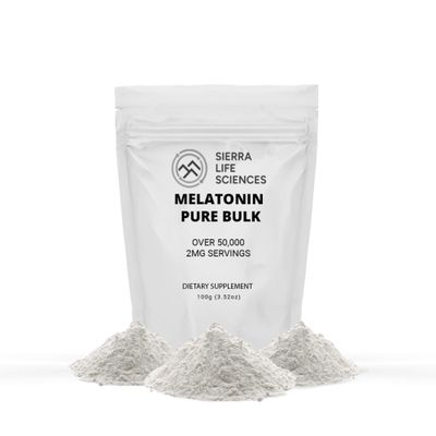 SIERRA LIFE SCIENCES Melatonin | Natural Sleep Aid Bulk Powder | Custom Dose 2mg - 5mg Replace Capsules (100g - 50,000 Doses)