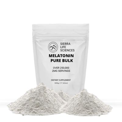 Sierra Life Sciences Melatonin | Natural Sleep Aid Bulk Powder | Custom Dose 2mg - 5mg Replace Capsules (500g - 250,000 Doses)