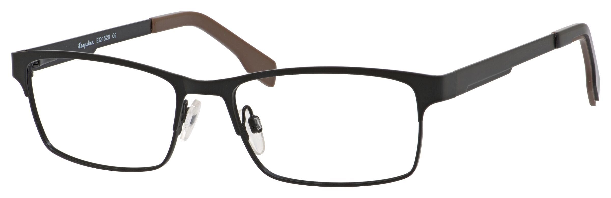 Calabria Esq 1526 Rectangular Blue Light Blocking Reading Glasses +1.50 Satin Black Men Women
