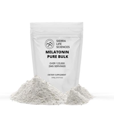 SIERRA LIFE SCIENCES Melatonin | Natural Sleep Aid Bulk Powder | Custom Dose 2mg - 5mg Replace Capsules (250g - 125,000 Doses)