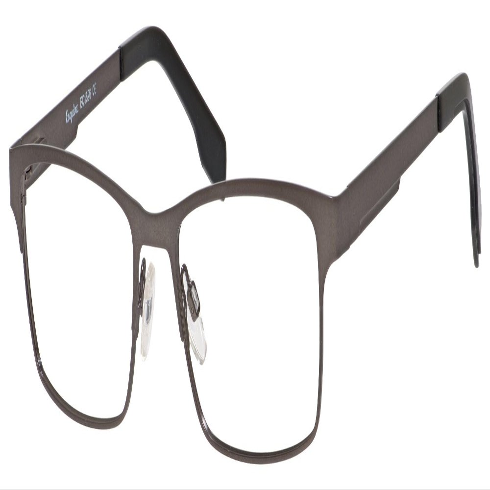 Calabria Esq 1526 Rectangular Reading Glasses +6.00 Satin Gun Metal Men Women