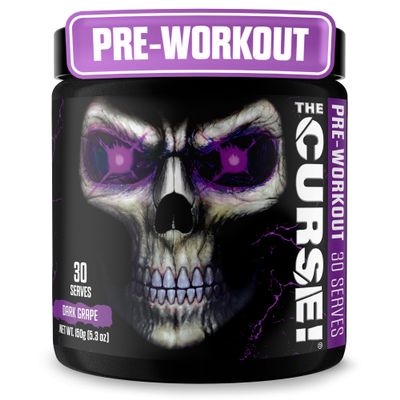 JNX SPORTS The Curse! Pre Workout Powder for Men & Women  30 Servings, Dark Grape Flavor  Caffeine, L Citrulline, Beta Alanine & Creatine for Explosive Energy, Strength, Pump & Focus