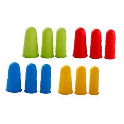 TEHAUX 12pcs Silicone Finger Covers High-Temperature Resistant and Skid-Resistant Finger Protectors for Safe Handling of Hot Foods Suitable for Men and Women