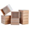 BENECREAT Kraft Paper Gift Boxes, Drawer Boxes with PVC Windows Cover for Party Favor Treats, Jewelry, Proposal Gift Packaging (Brown, 4x3.3inch Inner Size) view 1