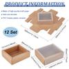 BENECREAT Kraft Paper Gift Boxes, Drawer Boxes with PVC Windows Cover for Party Favor Treats, Jewelry, Proposal Gift Packaging (Brown, 4x3.3inch Inner Size) view 2