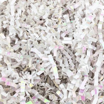Keoferlo White Paper Shred Baskets Stuffing 1/2 LB Gift Box Filler Crinkle Cut Paper Grass for Bridesmaid Proposal Box Wedding Packing Shipping Decorations (Diamond White)