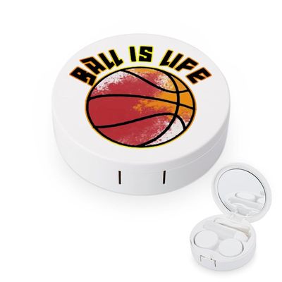 Basketball is Life Contact Lens Travel Kit Portable Cute Contact Box with Mirror for Daily Outdoor