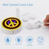 Tie Dye Peace Sign Contact Lens Travel Kit Portable Cute Contact Box with Mirror for Daily Outdoor view 3