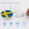 Flag of Sweden Contact Lens Travel Kit Portable Cute Contact Box with Mirror for Daily Outdoor, style view 3