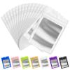 FUNFERY Mylar Resealable Bags Foil Packaging Bags with Clear Window,Zipper Pouch Smell Proof Bag for Food Storage,Cookies,Sample,Small Business,98 Pack(White,2.4x3.9inch) view 1