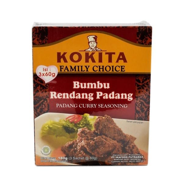 Kokita Bumbu Rendang Padang (Dry Curry Seasoning), 60 gram (Pack of 3)