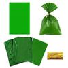 FAZHBARY 100 PCS Green Cellophane Bags Treat Bags Plastic Bags Holiday Cellophane Treat Bags Party Favor Bags view 1