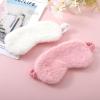 2 Pcs Plush Fluffy Eye Mask Soft Sleeping Blindfold Eye Cover Comfortable Furry Faux Fur Sleeping Mask Satin Nap Night Eyeshade Cover for Women Men Gift (White, Pink) view 3