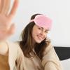 2 Pcs Plush Fluffy Eye Mask Soft Sleeping Blindfold Eye Cover Comfortable Furry Faux Fur Sleeping Mask Satin Nap Night Eyeshade Cover for Women Men Gift (White, Pink) view 4