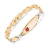 LinnaLove Fashion Shiny medical alert bracelet with Free Engraving Stainless steel Medical id bracelet for Women (Front-Gold, Inches, 7.50) view 1