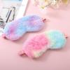 2 Pack Plush Sleeping Eye Mask Soft Plush Eye Mask Fuffy Eye Cover Comfortable Sleep Mask Blindfold Rainbow Faux Fur Eye Shade for Women, Men and Kids Travel Nap Sleeping view 3