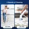 LABIGO Electric Spin Scrubber LA4 Pro, Dual Speed Bathroom Scrubber with Display & 6 Replacement Cleaning Heads, Cordless Power Scrubber with Adjustable & Detachable Handle for Bathroom Floor Tile view 2