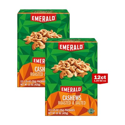 Emerald Nuts Roasted and Salted Cashews, 15 Ounce (Pack of 2)