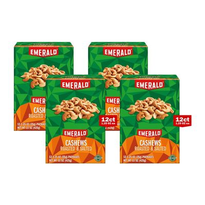 Emerald Nuts Roasted and Salted Cashews, 15 Ounce (Pack of 4)