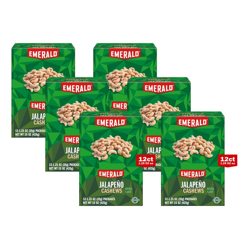 Emerald Nuts, Jalapeo Cashews, 15 Oz (Pack of 6)