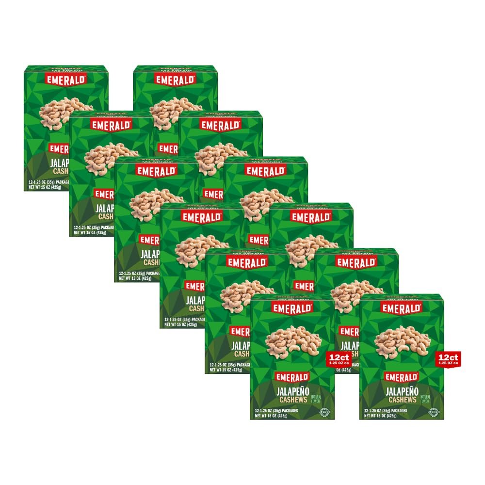 Emerald Nuts, Jalapeo Cashews, 15 Oz (Pack of 12)