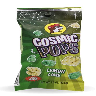 Buc-ees Cosmic Pops Popping Candy Fun Candy for Kids That Pops in Your Mouth! Fruity Party Favors, Birthday Treats & Goodie Bag Candy | Pocket-Sized 1.5 oz Pouch (Lemon Lime)