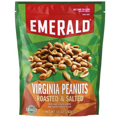 Emerald Nuts, Virginia Peanuts Roasted and Salted, 10 Oz (Pack of 12)