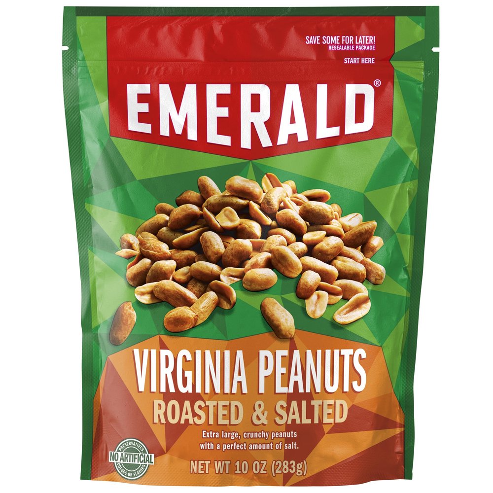 Emerald Nuts, Virginia Peanuts Roasted and Salted, 10 Oz (Pack of 12)