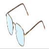 Calabria Flex Collection 60 Round Blue Light Filter Reading Glasses +4.00 Antique Gold/Demi Tortoise Havana Amber Women