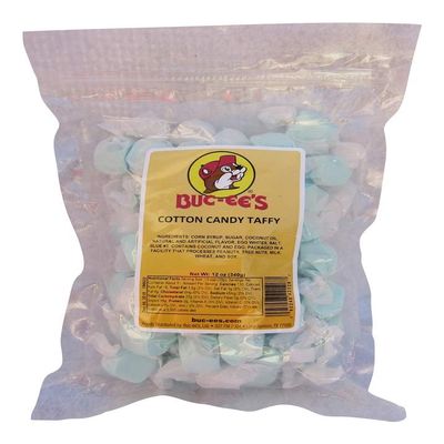 Buc-ee's Taffy Candy Chewy, Fruity & Salt Water Taffy Individually Wrapped Candy Big Bag of Candy Mix for Piatas, Easter Basket Stuffers & Kids' Treats (Cotton Candy, 12 oz)