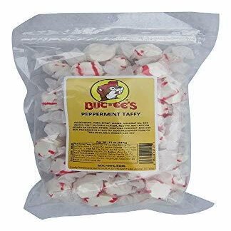 Buc-ee's Taffy Candy Chewy, Fruity & Salt Water Taffy Individually Wrapped Candy Big Bag of Candy Mix for Piatas, Easter Basket Stuffers & Kids' Treats (Peppermint, 12 oz)