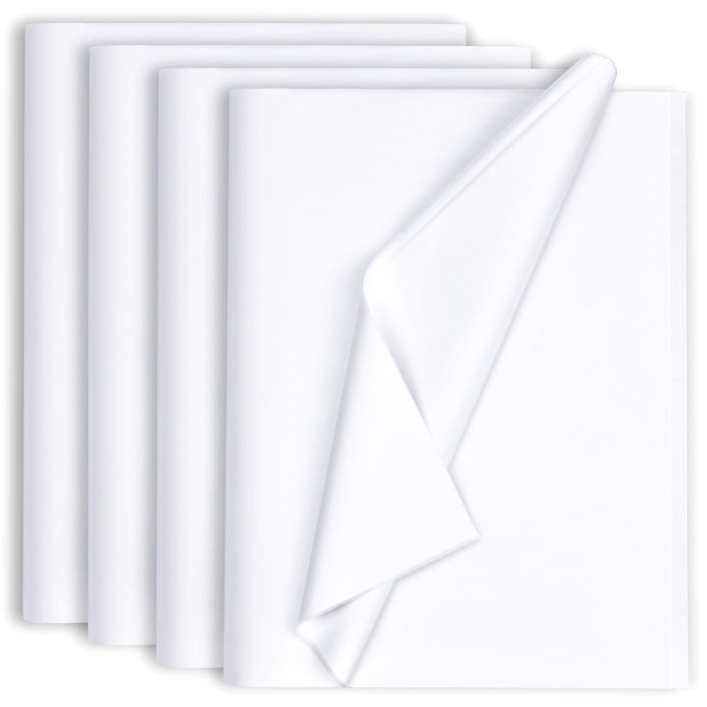 130 Sheets 20"x14" White Tissue Paper for Gift Bags Christmas Weddings Birthday Arts Craft Party Decoration