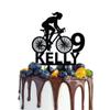 TiTaicor Birthday cake topper with a girl on a racing bike,bike Rider Birthday Cake Topper,Cyclist Silhouette,bike Cake Decal,bicycle Lover Party Novelty Cake Insert Kitchen Supplies Baking Cake. view 1