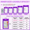 100 Pcs Resealable Mylar Bags with Frosted Clear Window Bags Packaging Bag Foil Pouch Zipper Bag for Food Self Sealing Storage Supplies (4.72x7.87 inches, Purple) view 2