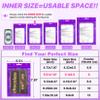 100 Pcs Resealable Mylar Bags with Frosted Clear Window Packaging Bags Foil Pouch Zipper Bag for Food Self Sealing Storage Supplies (5.51x7.87 inches, Purple) view 2