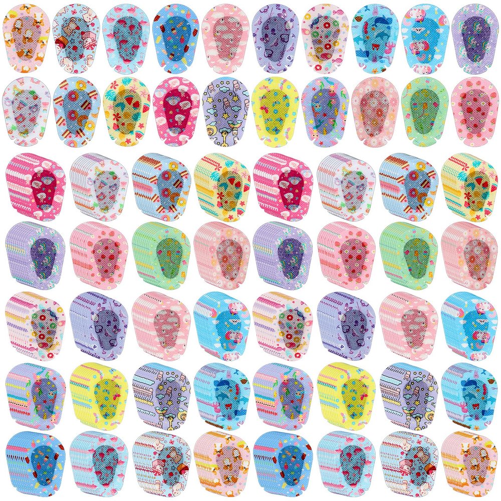 300 Pcs Adhesive Eye Patches for Kids Girls Cute Toddler Eye Patch Bulk Colorful Breathable Lazy Patch Cartoon Adhesive Bandages for Children Baby Light Blocking, 20 Styles, 3 x 2 Inches