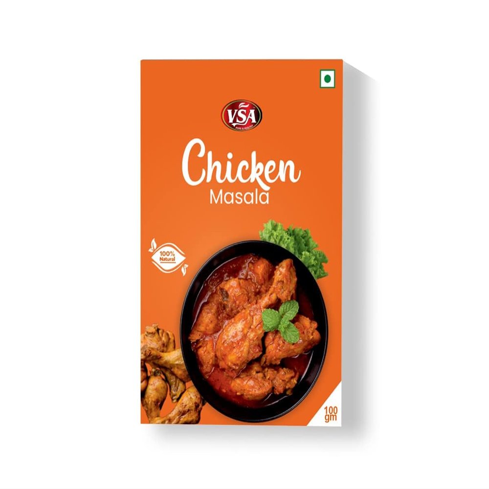 VSA Premium Chicken Masala Powder - 250 gm A Flavorful Blend for Irresistible Chicken Delicacies 100% Natural Hot & Spicy Masala powder