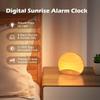 REACHER Natural Wood Grain Sound Machine Sunrise Alarm Clock26 Nature Inspired Sleeping Sounds, 0-100% Dimmable Clock, Night Light,Brown/Pink/White Noise Sound Machine for Babys, Kids, Adults view 3