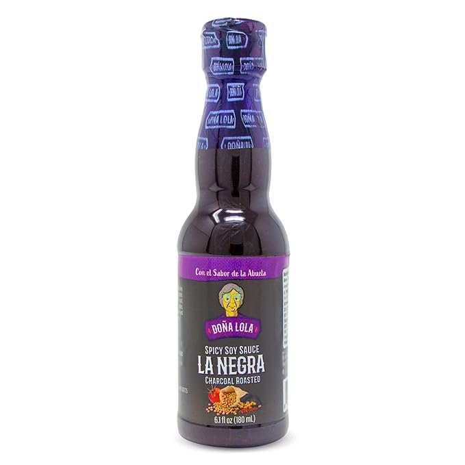 DOA LOLA HOT SAUCE, 6.1 Fl.Oz., Made in Mexico, No Artificial Flavors or Colors (La Negra Spicy Soy Sauce)