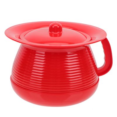 WOFASHPURET Thickened Plastic Urine Basin with Lid Portable Male Urinal Bottle for Adults and Kids Leak-Resistant Spittoon Pot for Home Travel Camping Easy to Clean 8.07X8.07X5.51 Inches